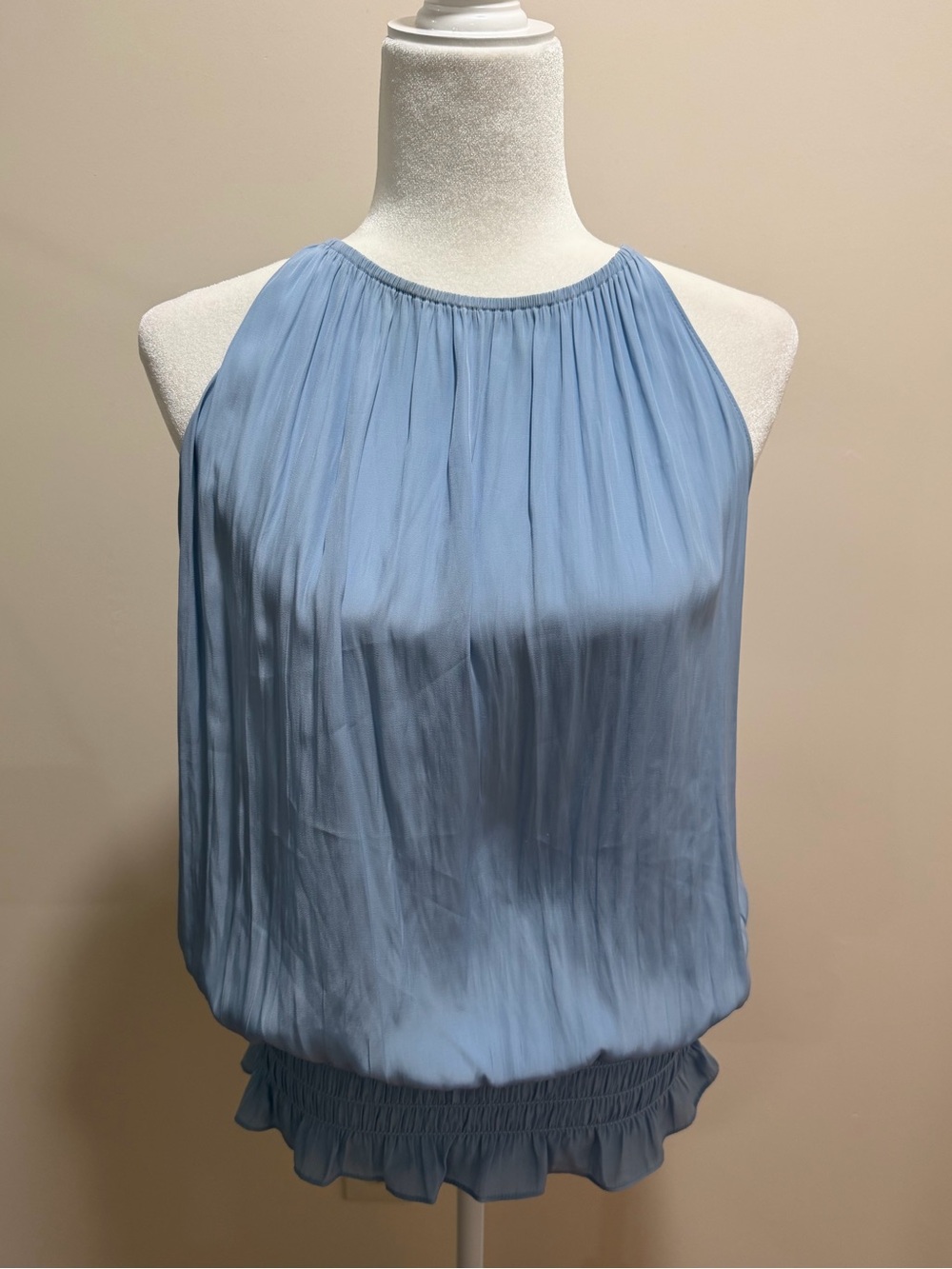 Ramy Brook Blue Sleeveless Lauren High Neck Tank Top Blouse Sz. M